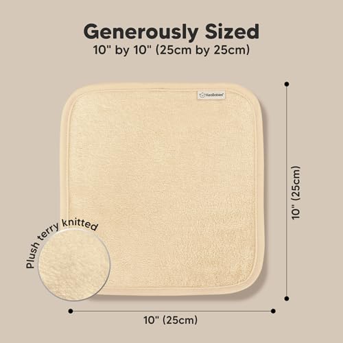 Image of 6-Pack Baby Washcloths - Soft Absorbent Viscose from Bamboo Washcloths for Face, Body, Baby Towels for Newborn, Kids, Toddlers, Infant, Gentle on Sensitive Skin, 10x10 Reusable Face Towels (Khaki)