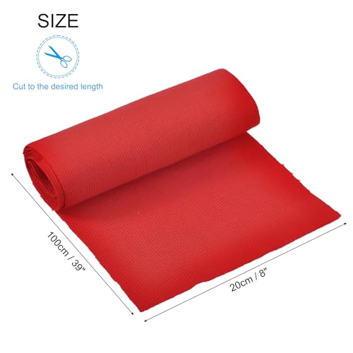 Image of MECCANIXITY 39 inch Elastic Cuffs Ribbed Trims Cotton Fabric Knit Rib Stretch Tape Cuff Sleeve Waistband for Sewing, 8 inch Wide Red