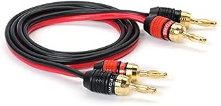 MutecPower ULTRA Series Speaker Cable 16 Gauge with Dual Color Pro Series Banana Plugs 2m High Strand Count Copper (OFC) Construction -2 meter