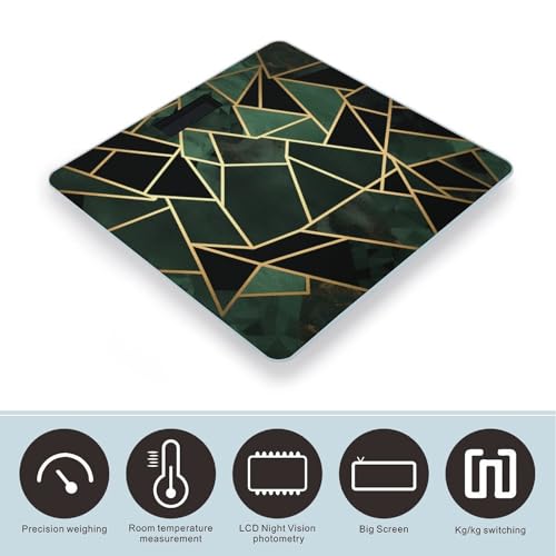 Báscula Digital Geométrica Negra y Dorada para Baño miniatura 3