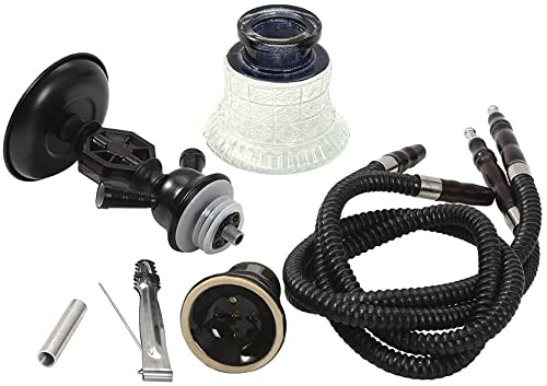 XJHYJS Hukahn Set, Kleiner Doppelrohrglashukahn, Hukahn-Accessoires Hukas Shisha, Ideal Für Familien Oder Reisen… – Bild 5