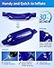 OCEANBROAD Boat Fenders 4 Pack, Inflatable Ribbed Boat Bumpers for Docking with 4 Ropes, Pump & Needles, Blue, 4.6