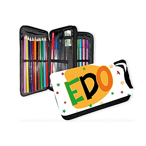 Astuccio per Scuola CARTOON Asilo Elementare Media completo con 2 3 zip scomparti Personalizzabile con testo Nome con colori matite righelli bambino bambina