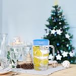 Housoutil 2000ml Plastic Pitcher with Lid, 70oz Covered Cold Water Bottle, Clear Straining Juice Jug Round Lid for Hot/Cold Lemonade Juice Beverage Ice Tea Kettle
