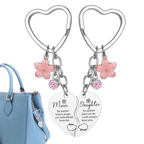 Genérico Heart Key Rings, Heart Matching Keyring,Keyring de colgante de emparejamiento de corazón | de adorno decorativo de adornos colgables para mamá madre hija familia