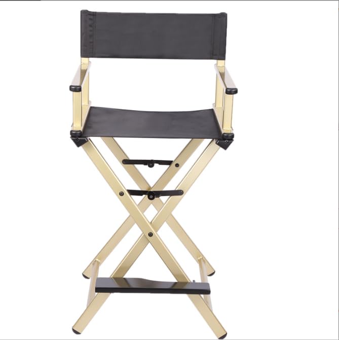 Silla de director plegable, silla portátil de aluminio para maquilladores, ligera y duradera, ideal para eventos y actividades al aire libre, fácil de transportar y almacenar