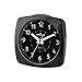 Produktbild ATRIUM Wecker Analog Quarz ohne Ticken, mit Licht und Snooze Schwarz Metallic A251-7