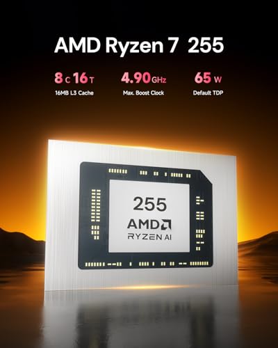 Image of Reatan Mini PC Gaming OCuLink AI AMD Ryzen 7 255, Mini Computers, Built-in Dual Speakers, 2.5Gbps LAN,HDMI 2.1, 8K USB 4.0 Wi-Fi 7 /BT5.4 Barebone, NO RAM, NO Storage, NO System