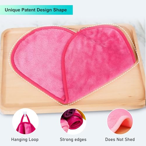 Makeup Remover Cloth Cleansing Towel - Chemical Free - Move Makeup Instantly with Just Water (3 Rosy)