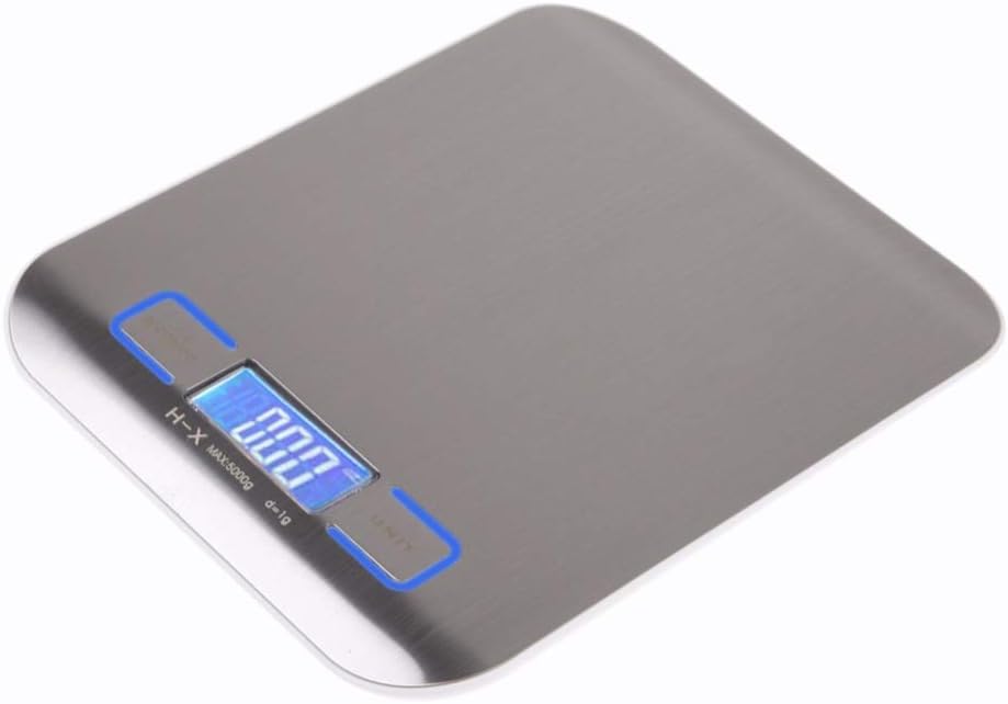11 Lb / 5000G Electronic Kitchen Scale Digital Food Scale Stainless Steel Weighing Scale LCD High Precision Measuring Tools Accurate Measurement Scales