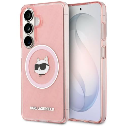 CG MOBILE Karl Lagerfeld IML Repeated Choupette Compatible avec MagSafe Coque Samsung Galaxy S26 Plus (Rose)