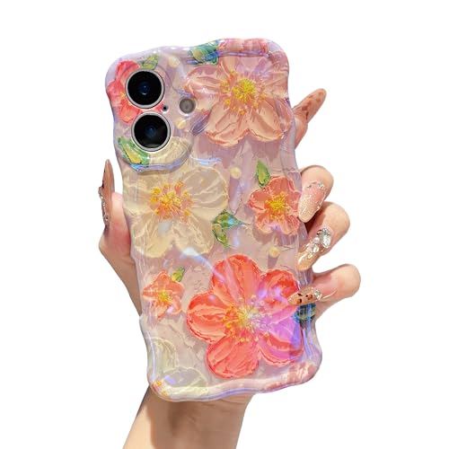 Coque protectrice iPhone 16 Plus anti-choc cadre ondulé violet
