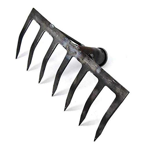Lawn Rake,7 teeth Rake Lawn Care Tool Head, Replacement Rake Head, Made, For Garden Patio Leaves Lawn Moss, Long Lasting, Strong and Durable