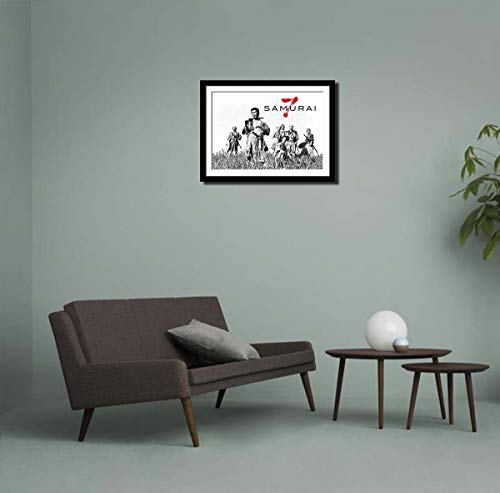 Image of Tallenge - Seven Samurai - Akira Kurosawa Masterpiece - Classic Movie - Medium Framed Poster(Paper,16 x 24 inches, MultiColour)