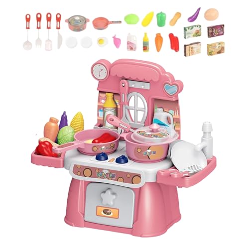 Fogukier Cocina de Juguete para Niños - Juego De Cocina para Niños Pequeños | 24 Piezas con Música Y Luces, Juegos De Motricidad Fina para, Diversión Familiar Educativa En Casa, Favoritos De