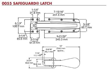 Kason K55 Series Walk-in Safety Latch (Latch Complete, Flush Offset)