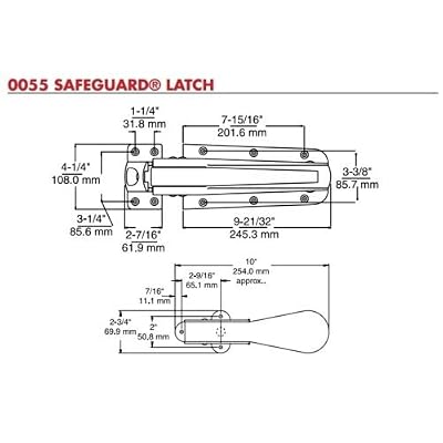 Kason K55 Series Walk-in Safety Latch (Latch Complete, Flush Offset)