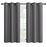 KGORGE Kitchen Curtains Tiers Sets for Windows - Thermal Insulated Home Decor Blackout Grommet Window Treatment Drapes for Camper RV (42W by 36L, Grey, 1 Pair) Minor Flaw Usability Intact