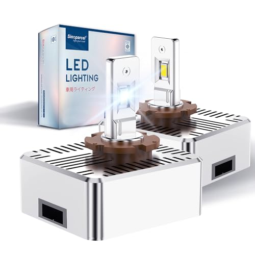 Sinoparcel D5S LED Headlight Bulbs - 6000K 35W with CANBUS High and Low Beam OEM Xenon HID Replacement Lights - Pack of 2