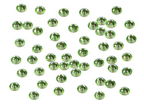 Image of 1440 Pieces Nail Art Rhinestones No Hotfix Glue Round Flat Glass Crystals for DIY Jewelry Making with a Selection Pen (ss16 1440pcs, Peridot)
