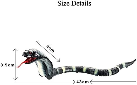 DesignerBox Realistic RC Snake, 17" Upgraded Long Rechargeable Remote Control RC Snake Cobra Toy for Kids Birthday Party Gift Play (Black)