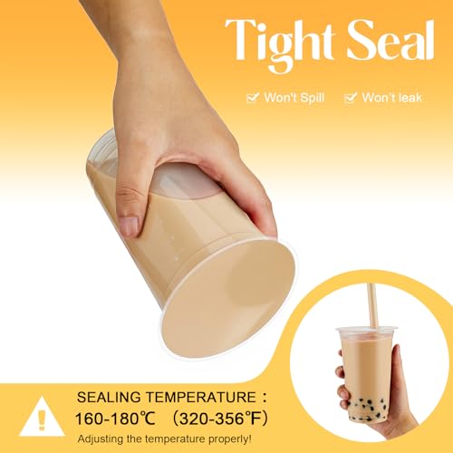 Tessco for you 4 Rolls Cup Sealing Film Clear 1 Roll 3000pcs for Cup Sealing Machine 90-105 mm Seals Bubble Milk Coffee Juice Soda for 16oz PP Plastic Cups by Tessco for you - Image 3