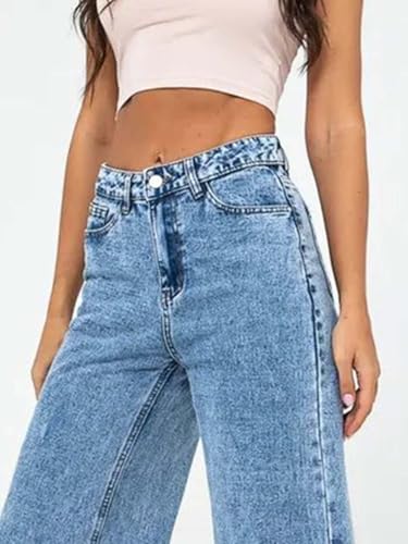 Image of KOTTY Women's High Waist Wide Leg Jeans Stretchable Denim Casual Wear for Modern Styling
