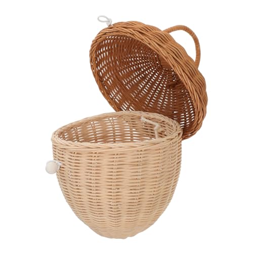 Panier rotin tressé animaux Cabilock couvercle boîte rangement durable - 2