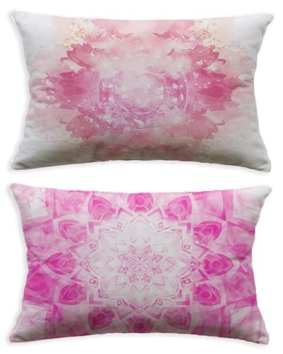 Taie oreiller 60x80 lot de 2 housse de coussin rose velours pour chambre - 3