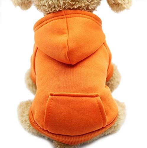 Idepet Pet Dog Hoodies Dog Clothes for Small Dogs Vest Chihuahua Clothes Warm Coat Jacket Autumn Puppy Outfits Cats Dogs Clothing(XS, Orange)