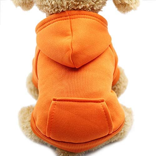 Idepet Pet Dog Hoodies Dog Clothes For Small Dogs Vest Chihuahua Clothes Warm Coat Jacket Autumn Puppy Outfits Cats Dogs Clothing(Xs, Orange) #TOP3