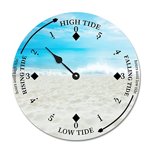Ditooms Tide Clock Beach Theme East Coast Atlantic Ocean Time Tidal Clock High And Low Tide Wall Hanging Art Tide Movement Clock For Beach House Cottage 14X14 In #TOP30