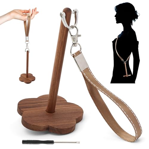 Image of Yarn Holder, Portable Wrist Yarn Ball Minder Stand with Wristband and Crossbody Strap, Wooden Yarn Storage Organizer Yarn Spinner Knitting Supplies Prevent Yarn Tangling for Craft Lover