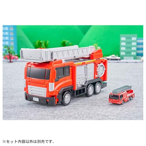 Camión de Bomberos Transformable con Escalera y Auto Miniatura miniatura 2