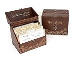 Personalized Recipe Box with Wooden Dividers - Gift for Mom - Gift for Grandmother - Engraved Recipe Card Box - Custom Recipe Box with Cards 4x6 - Wood Kitchen Décor - Wedding Bridal Shower Gift