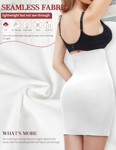 Image of SLIMBELLE Half Slips Shaper Cool Comfort Seamless Slip Shapewear Under Dress Tight Skirt Undergarments
