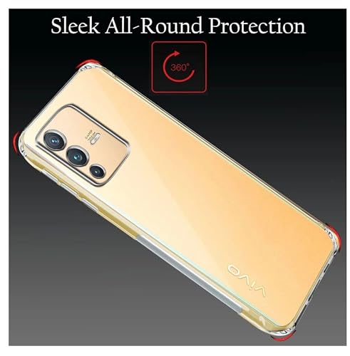 Image of Lustree Compatible with vivo V23 5G Back Cover| Clear + TPU Case with 4 Corner Air Cushion Protection & Camera Protection | Slim& Stylus Cover for vivo V23 5G