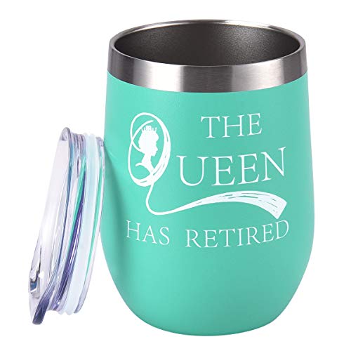 Stainless Steel Stemless Wine Tumbler Funny Wine Glasses with Lid The Queen Has