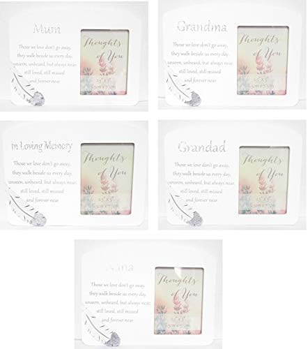 Thoughts of you In Loving Memory Memorial Wooden Photo Frame with Sentimental Verse