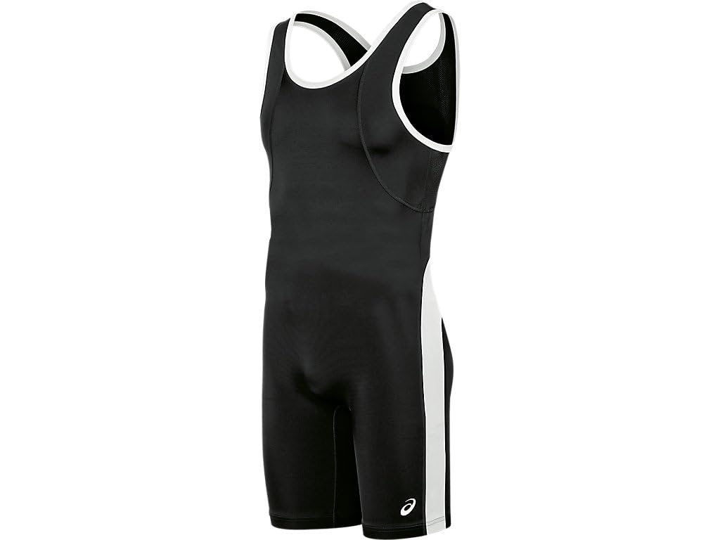 ASICS Men's T-back Performance Wrestling Singlet, Black/White, XX-Large
