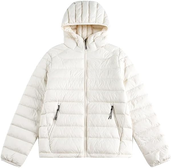 Down Jacket for Men Women Winter Short White Duck Lightweight Sports Hooded