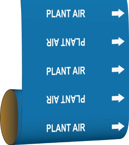 Marqueur de tuyau Plant Air Brady 109560 en rouleau vinyle blanc