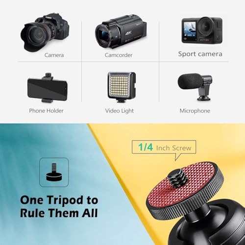 Image of Zeadio Metal Mini Tripod+Ball Head Mount, with 1 /4 inch Screw Desktop Tabletop Stand Tripod for Smooth4, Crane Plus, Crane 2, Osmo Mobile, Ronin-S, Vimble 2, Gimbal Handle Grip Stabilizer and All Cameras