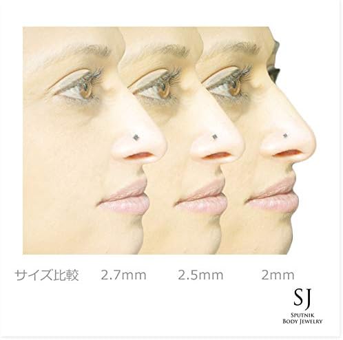 鼻ピアス 18K ダイヤモンド 2mm 0.03ct 鑑別書付 18金 20G ゴールド