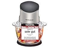 ROMMELSBACHER Multi Zerkleinerer MZ 400 – kraftvoller Motor, 4-flügeliges Spezialmesser aus Edelstahl, 1 Liter Glasbehälter, schwarz/Chrom gebürstet, 400 Watt