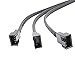 ThreeBulls 2 Pack 3 Way 4 Pin PWM Fan Splitter Cable, PC Extension Cable Converter for Computer ATX Case 4-Pin/3-Pin Cooling, 10.6