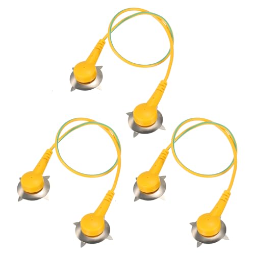 Image of MECCANIXITY ESD Grounding Cable Cord with Paw 30cm /11.81 Inch Long,Anti-Static Ground Wire Cable Clip for Eliminate Conductor Electrostatic, Pack of 3(Yellow,Green)