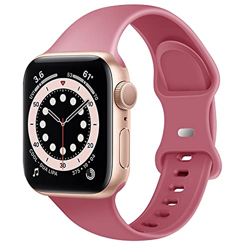 TSAAGAN Silicone Band Compatible for Apple Watch Band 38mm 42mm 40mm 44mm 41mm 45mm, Soft Replacement Strap Sport Wristband for iWatch SE Series 7/6/5/4/3/2/1 Women Men Sport Edition