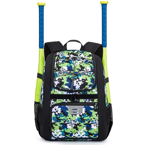 KAVIGOR Youth Baseball & Softball Bag with Shoes Compartment