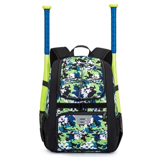 KAVIGOR Youth Baseball Bag, Softball Bag for Girls & Boys, Kids Tball Backpack with Shoes Compartment
